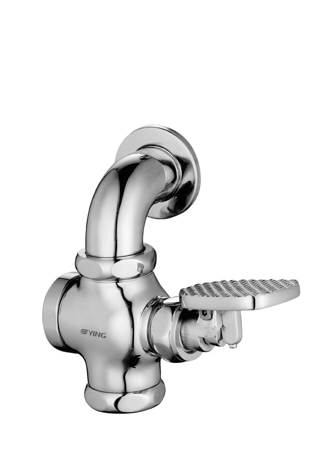 蹲便器冲水阀 亮铬色 公共类产品 EC-1020 Ying