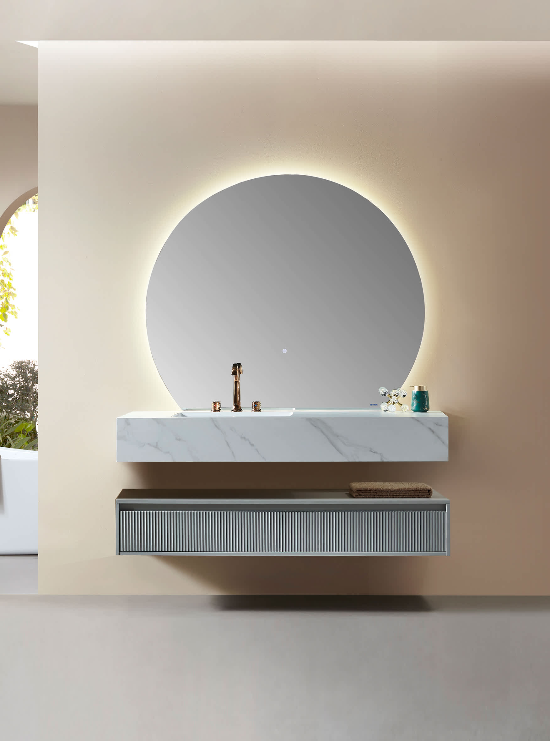 定制浴室柜 浅灰 PARASELENE 幻月系列 BF-C2800P Ying