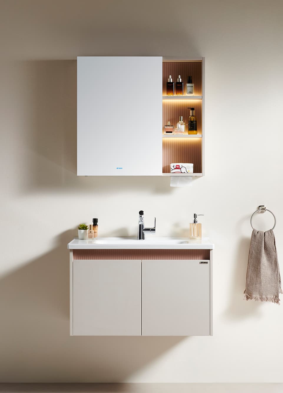 标准浴室柜 白色 LUMICORE 棱光系列 BF-3690 Ying